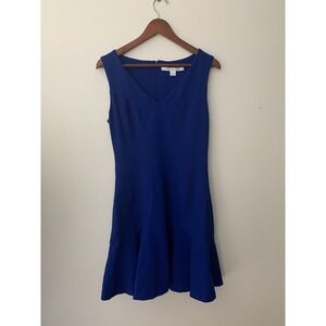 DIANE VON FURSTENBERG SLEEVELESS MINI COSMIC DRESS COBALT SIZE 10 Stretch